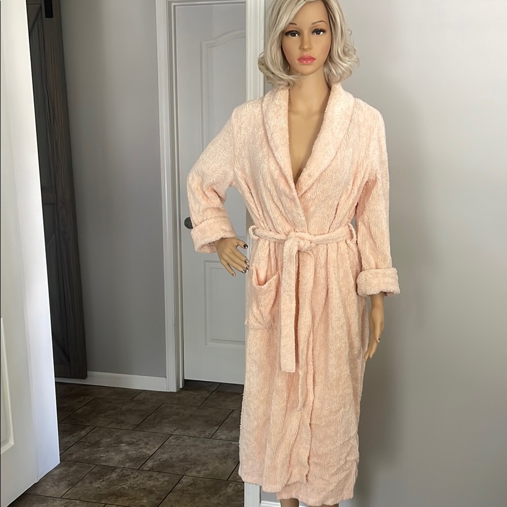 Victoria Secret Vintage Gold Label Chenille Women's Soft Pink Robe USA 🇺🇸